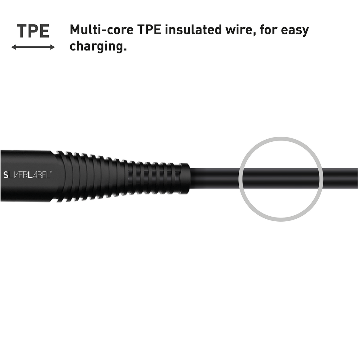 SilverLabel 1m USB-C to Lighting Cable Black