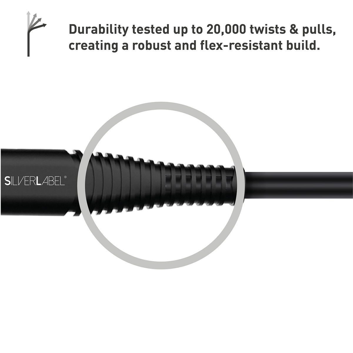 SilverLabel 1m USB-C to Lighting Cable Black