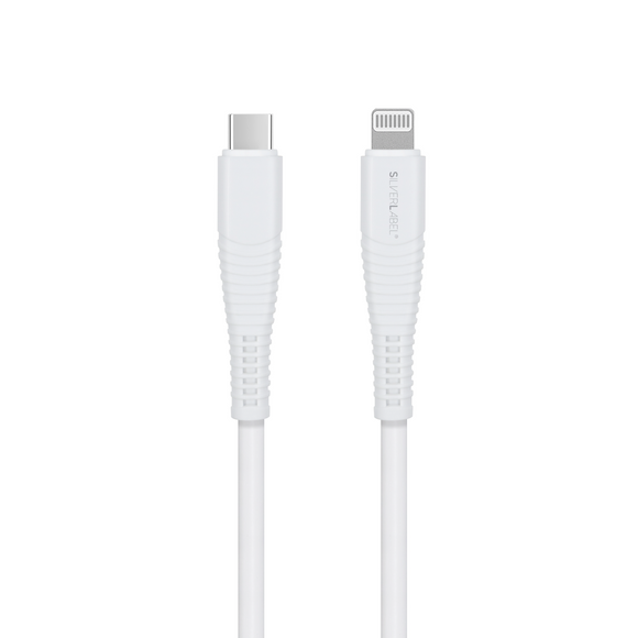 SilverLabel 1m USB-C to Lighting Cable White