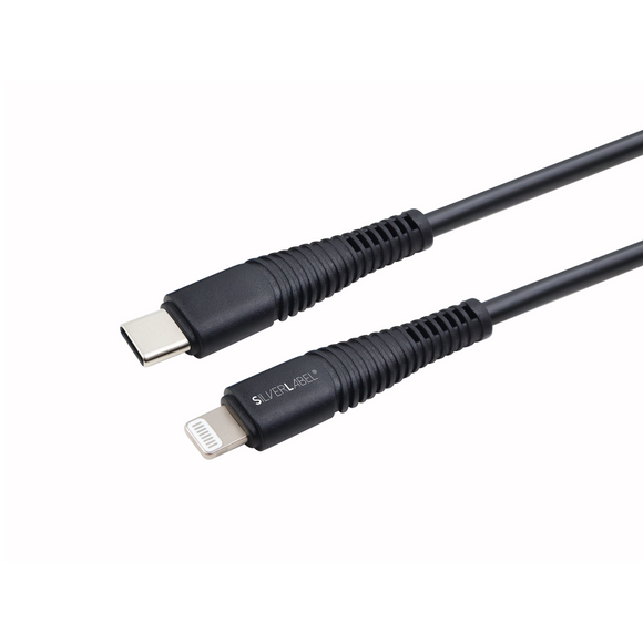 SilverLabel 1m USB-C to Lighting Cable Black 